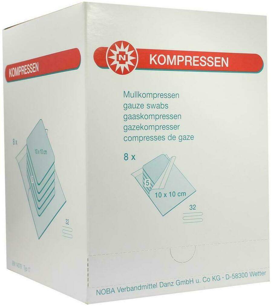 Mullkompressen 10 X 10 cm 32fach Steril 8 X 5 Stück