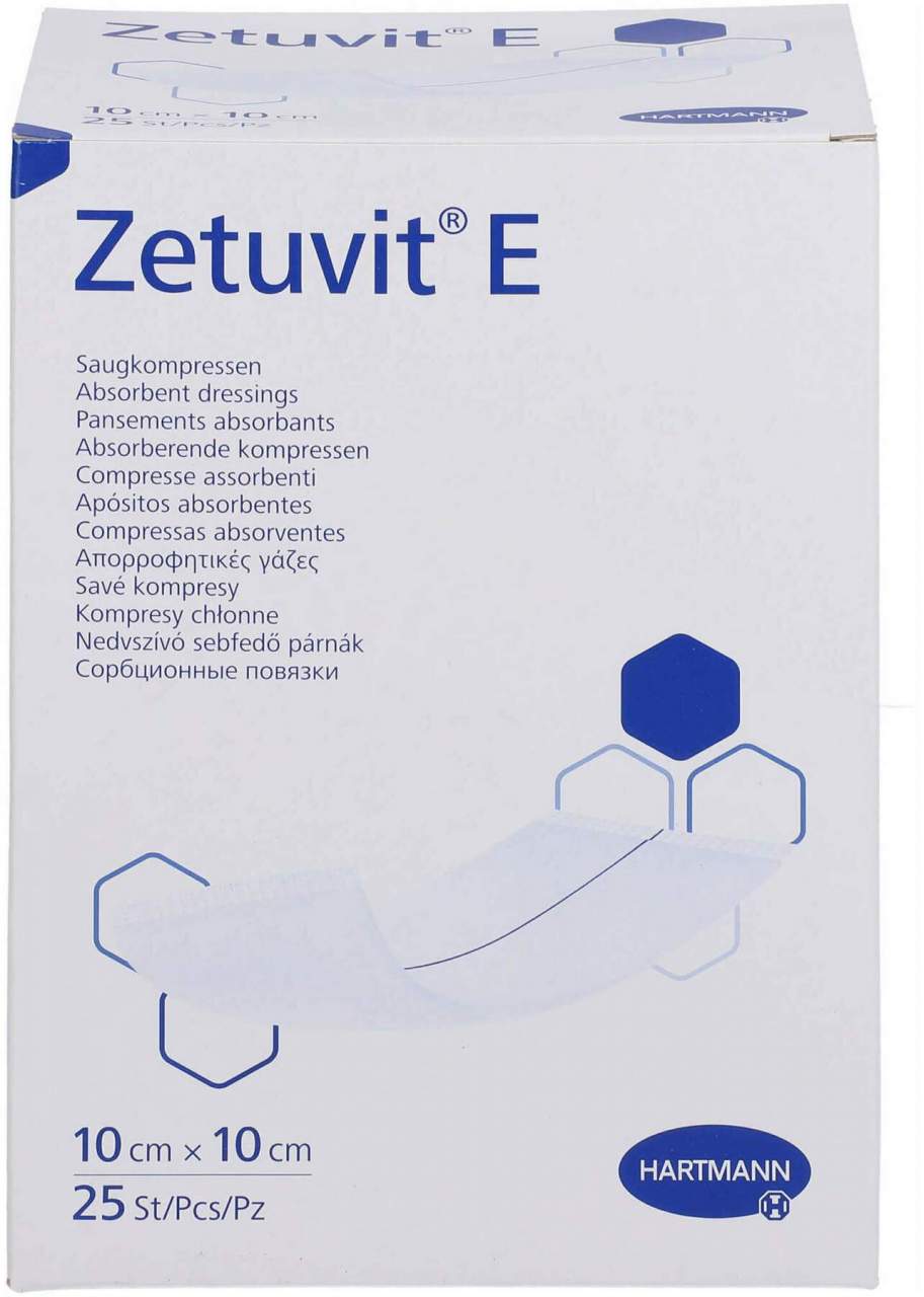 Zetuvit E Saugkompressen Steril 10 X 10 cm 25 Kompressen