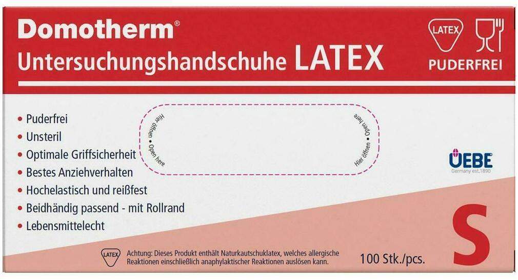 Domotherm Unt.Handschuhe Latex Unsteril Pf S Wei s
