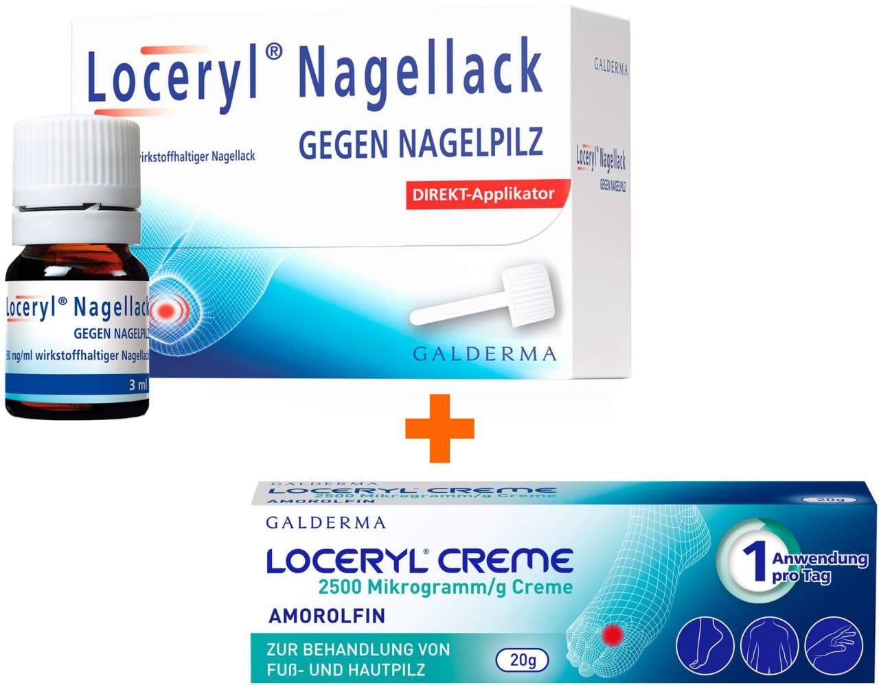 Loceryl Nagellack gegen Nagelpilz Direkt Applikator 3 ml + Loceryl Creme 20 g