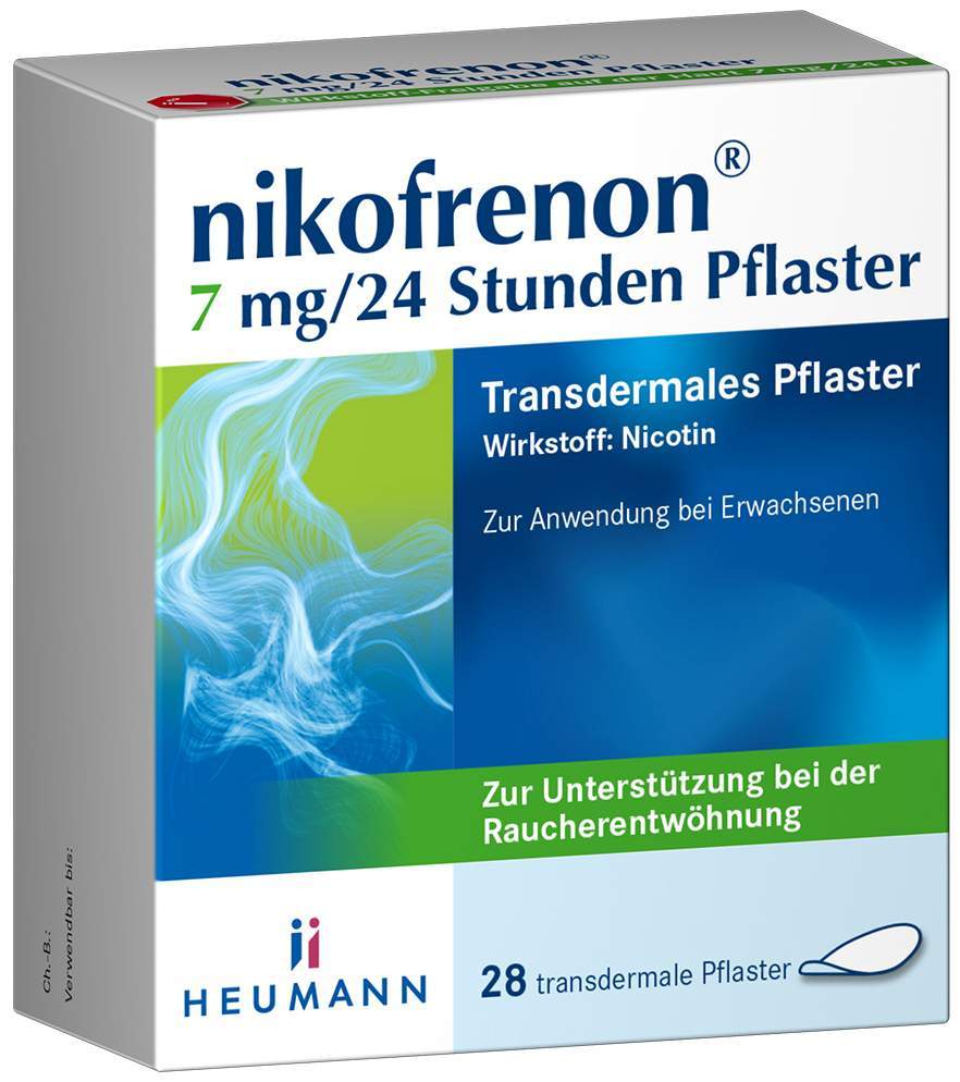 Nikofrenon 7 mg in 24 Stunden transdermale Pflaster 28 Stück