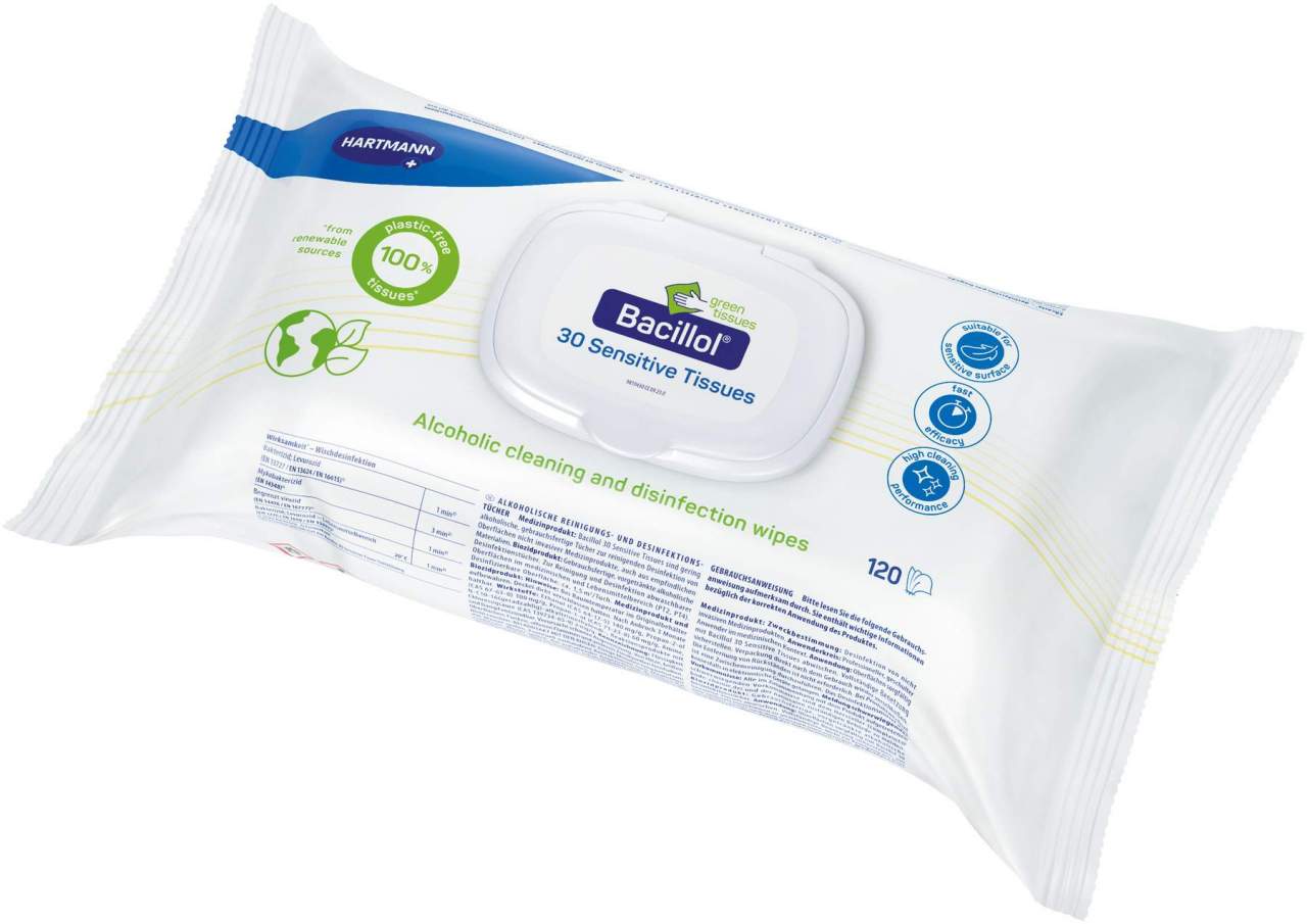 Bacillol 30 Sensitive Green Tissues 120 Tücher