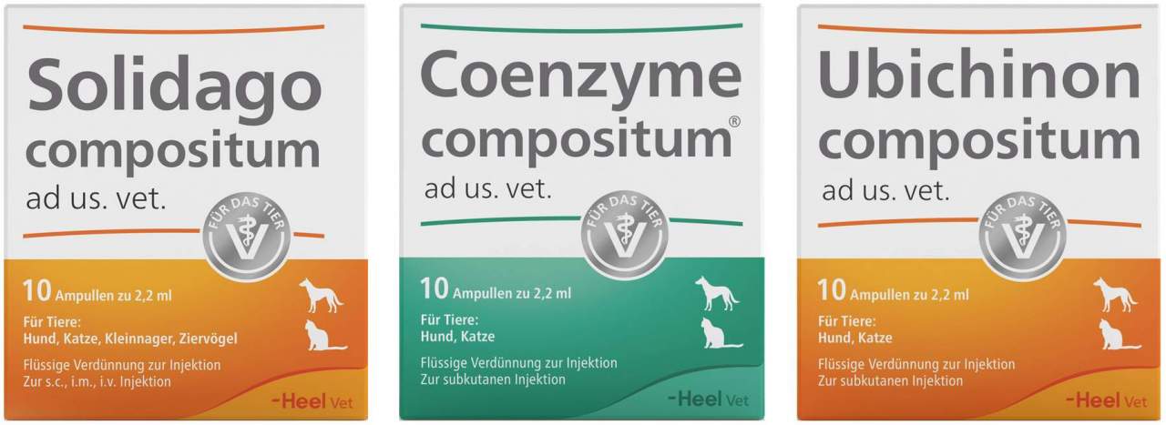 Solidago Compositum ad us.vet 10 Stk. + Ubichinon Compositum ad us.vet. 10 Stk. + Coenzym Compositum ad us.vet. 10 Stk.