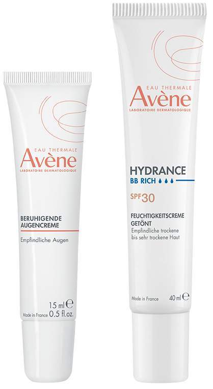 Avene Hydrance BB reichhaltig Feuchtigkeitscreme getönt 40 ml + Avene Beruhigende Augencreme 15 ml