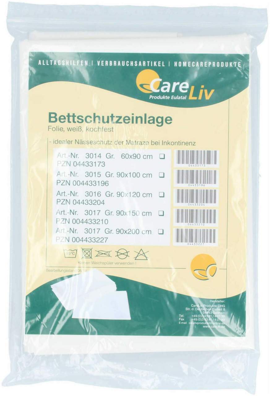 Bettschutzeinlage Folie Weiß 90x200cm