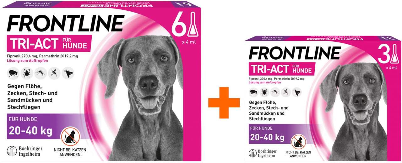 Frontline TRI-ACT Hund 20-40 kg 6 + 3 Pipetten