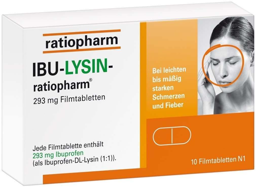 Ibu Lysin Ratiopharm 200 mg 10 Filmtabletten