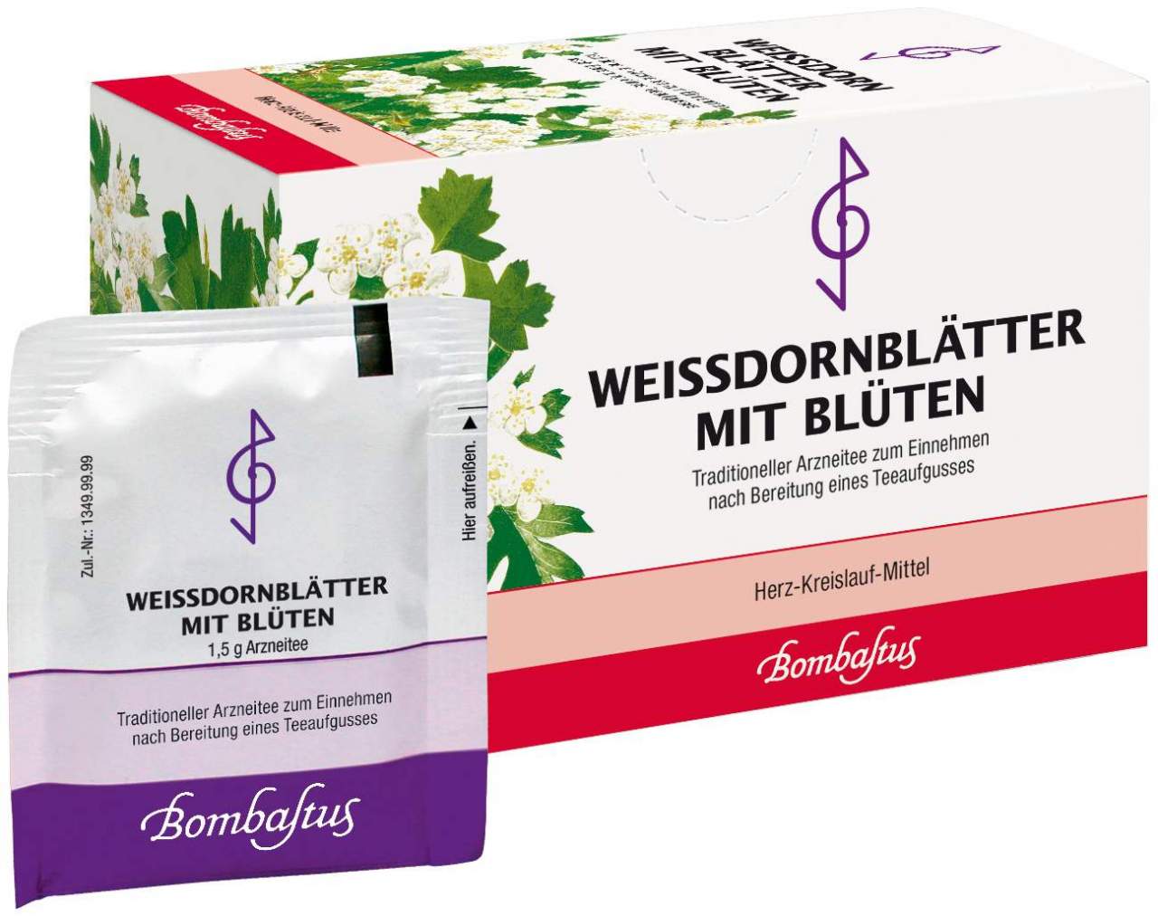 Weißdornblätter mit Blüten Tee Filterbeutel 20 x 1.5 Filterbeutel