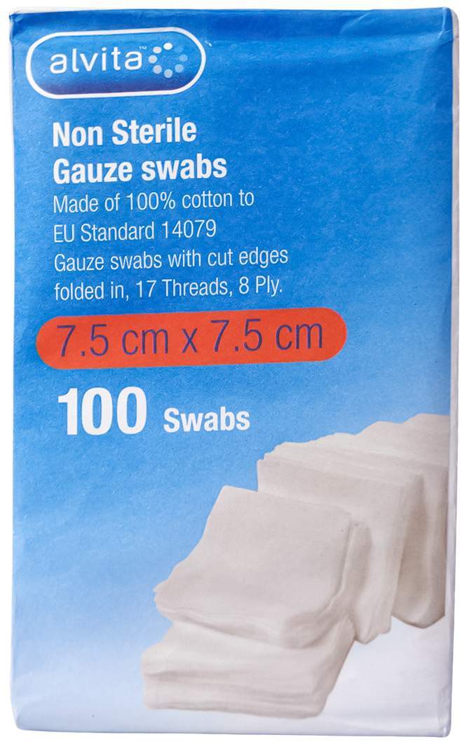 Alvita Mullkompressen Unsteril 7,5x7,5 cm