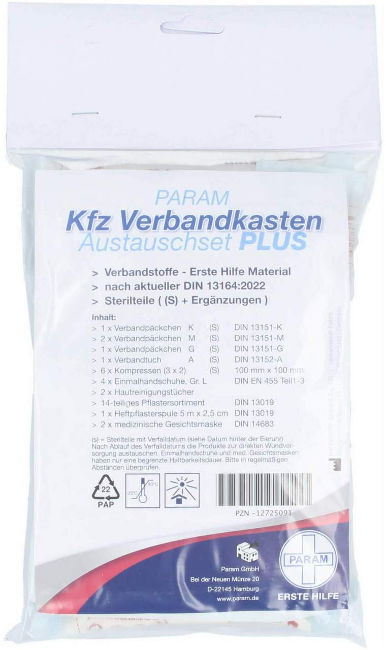 Verbandkasten Austauschset Plus Kfz Din 13164 Par. 1 Stück