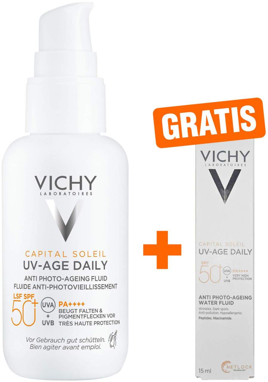 Vichy Capital Soleil UV Age Daily LSF 50+ 40 ml + gratis Vichy Capital Soleil UV-Age Daily LSF 50+ 15 ml