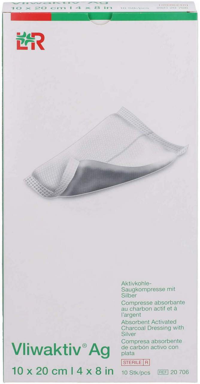 Vliwaktiv AG Aktivkohle Saugkomp.M.Silber 10 X 20 cm 10 Stück