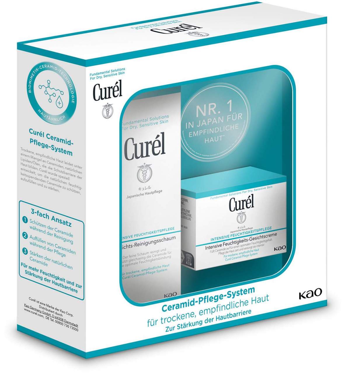 Curel Geschenkset Gesicht Schaum Creme 150 ml + 40 g