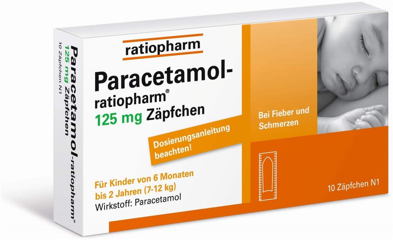 Paracetamol ratiopharm 125 mg 10 Zäpfchen