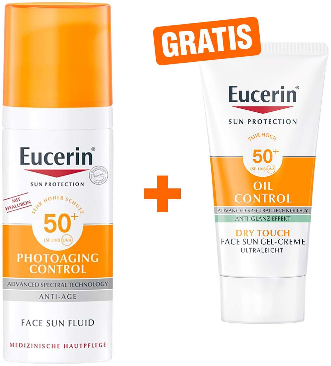 Eucerin Sun Fluid PhotoAging LSF 50 50 ml + gratis Sun Gel-Creme Oil Control 20 ml - Sonnenschutz