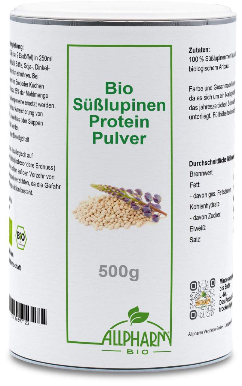 Bio Süßlupinen Protein Pulver Allpharm 500 g
