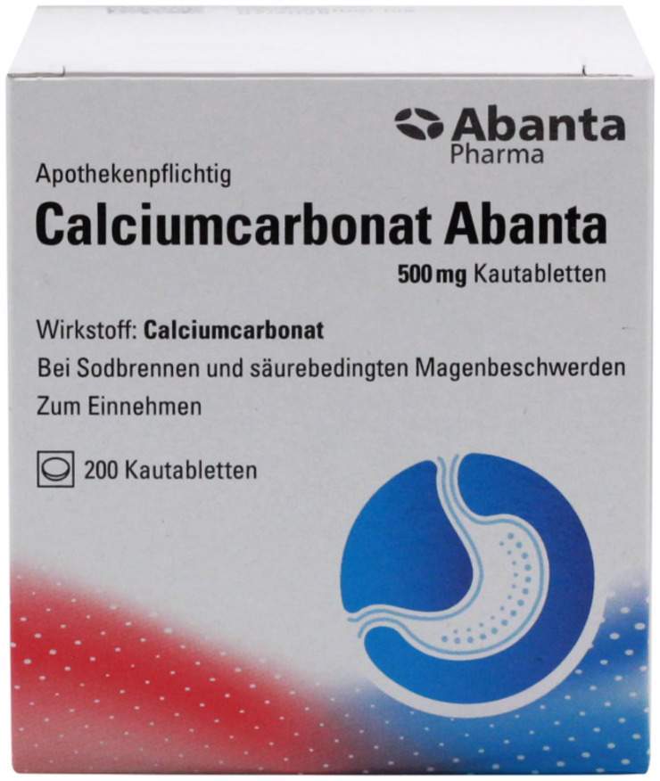 Calciumcarbonat Abanta 500 mg 200 Kautabletten