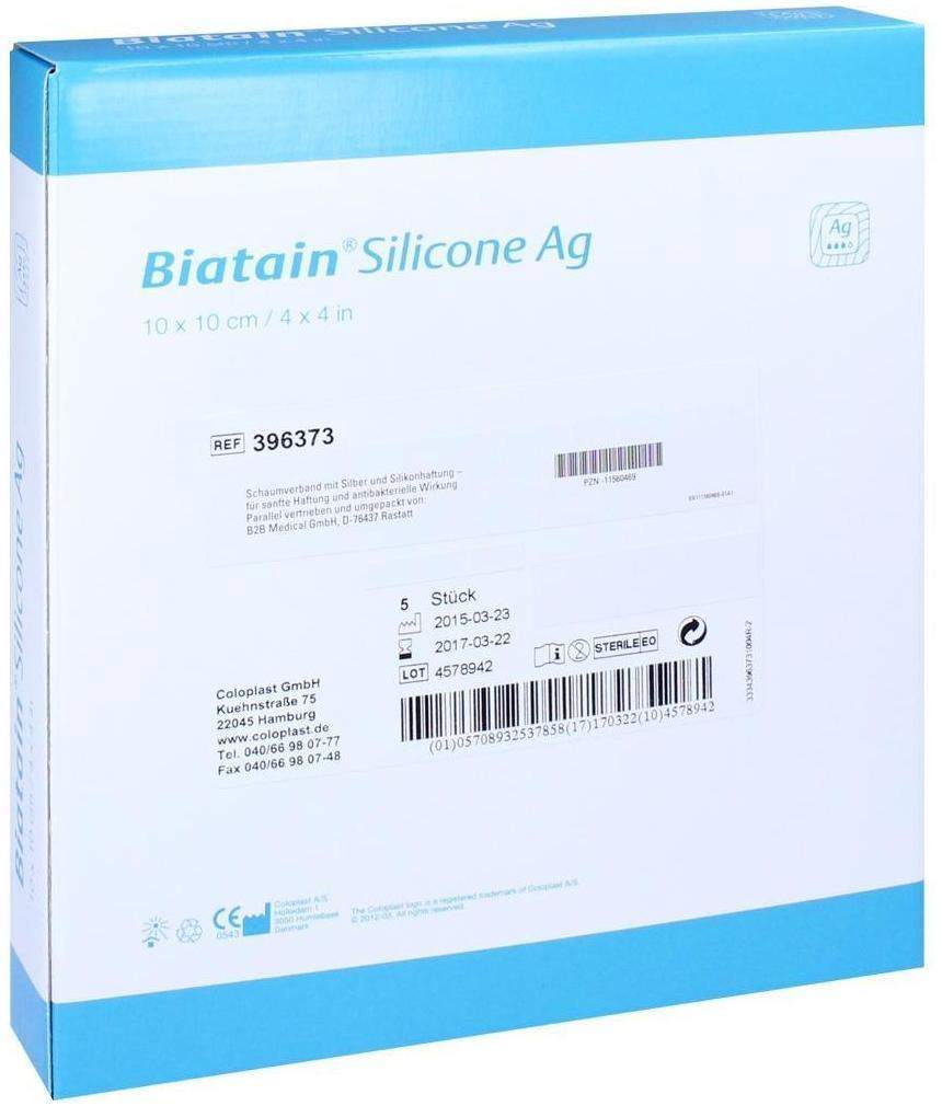 Biatain Silicone AG Schaumverband 10x10 cm