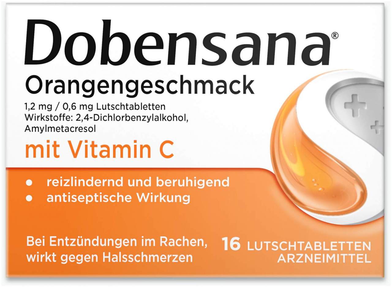 Dobensana Orangengeschmack 1,2 mg & 0,6 mg 16 Lutschtabletten