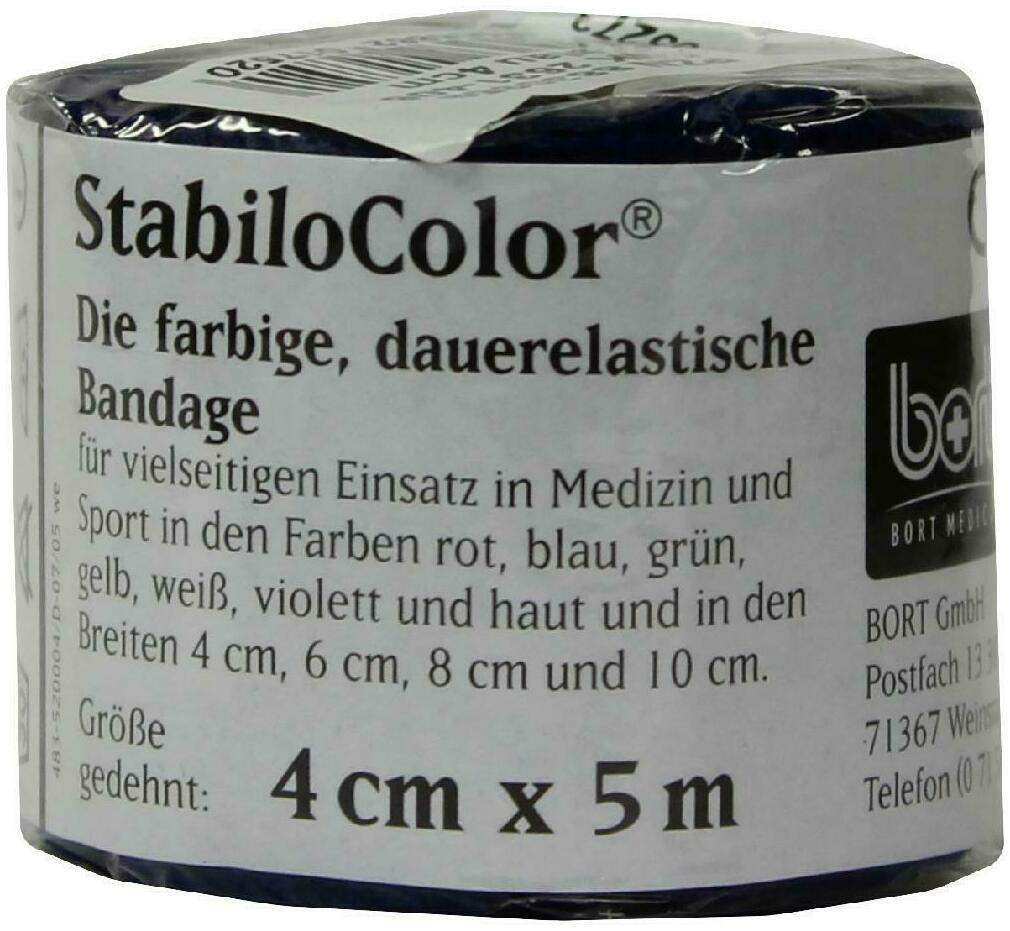 Bort Stabilocolor Binde 4 cm X 5 M Blau