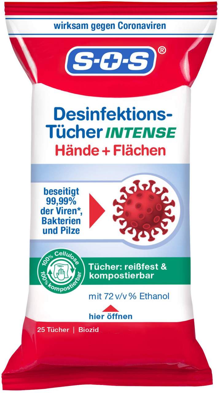 Sos Desinfektionstücher Intense 25 Stück