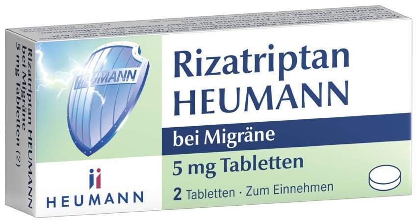 Rizatriptan Heumann bei Migräne 5 mg 2 Tabletten