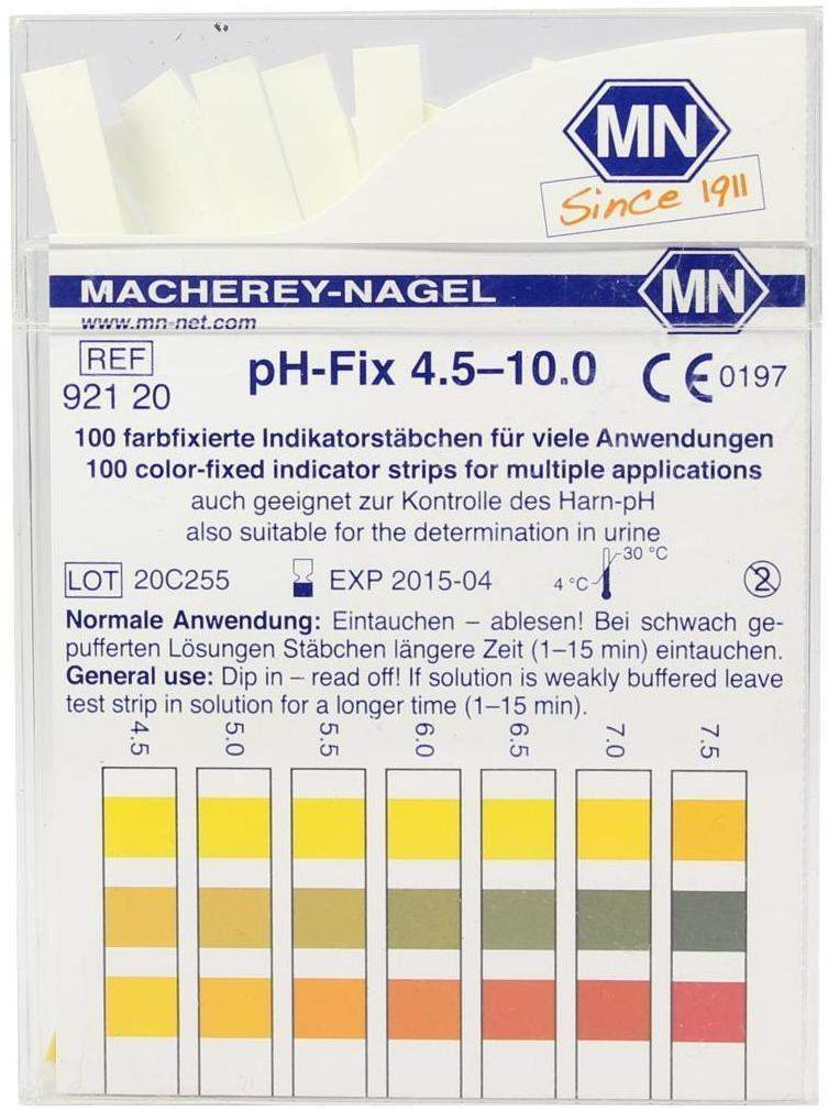 Ph Fix 100 Indikatorstäbchen Ph 4,5 - 10