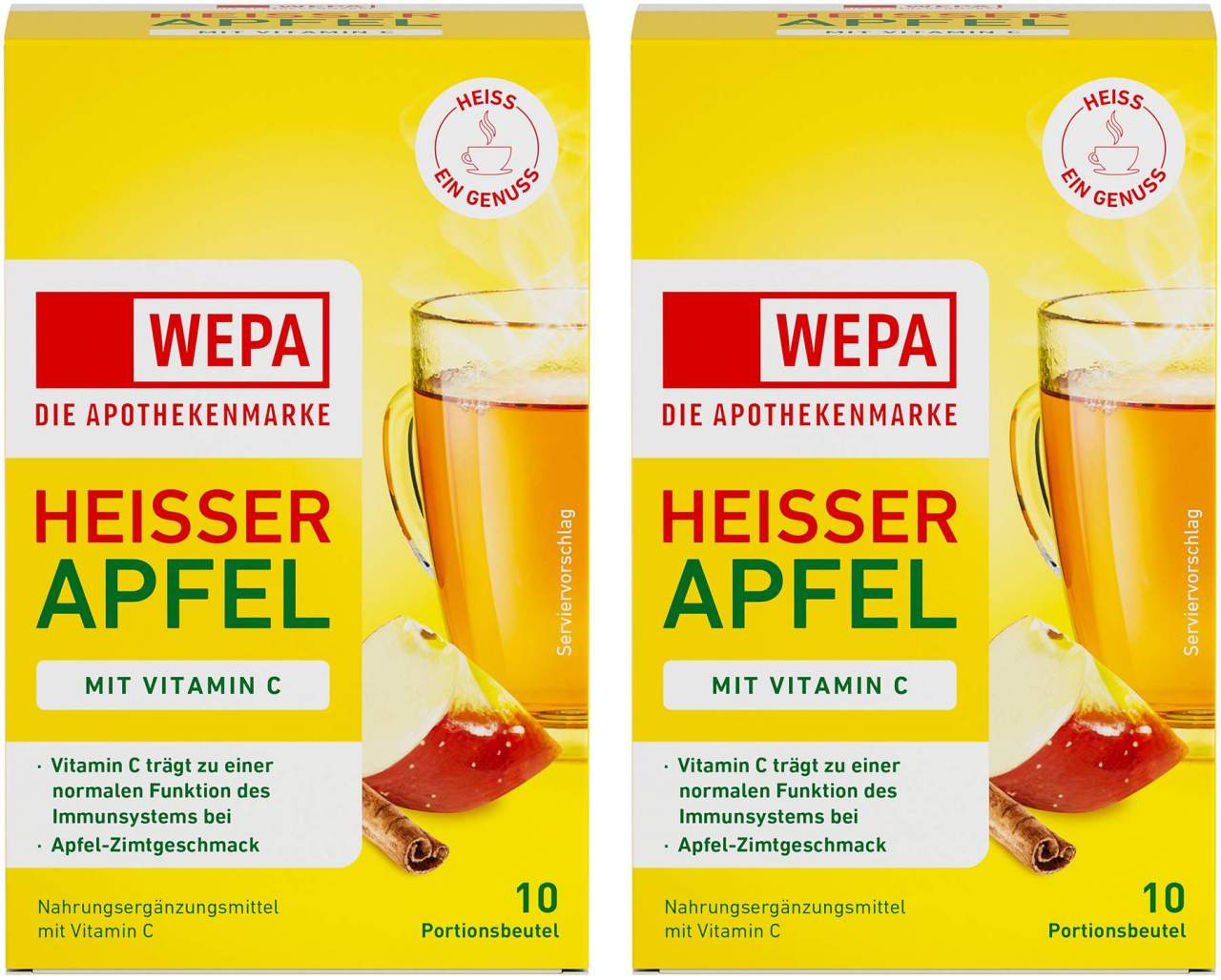 WEPA heisser Apfel + Vitamin C 2 x 10 Beutel