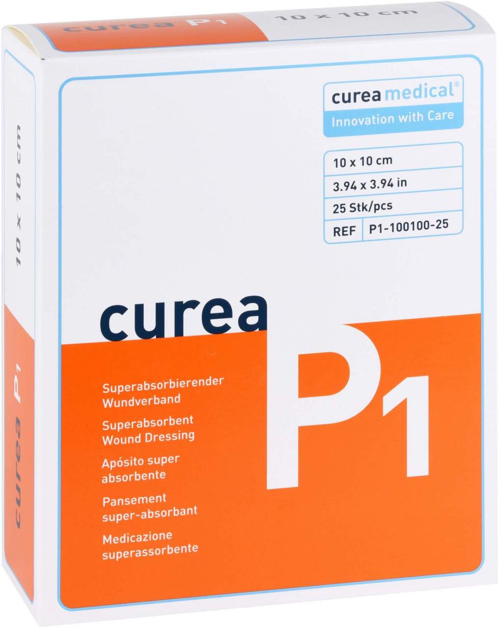 Curea P1 Superabsorbierender Wundverband 10x10cm 25 Kompressen