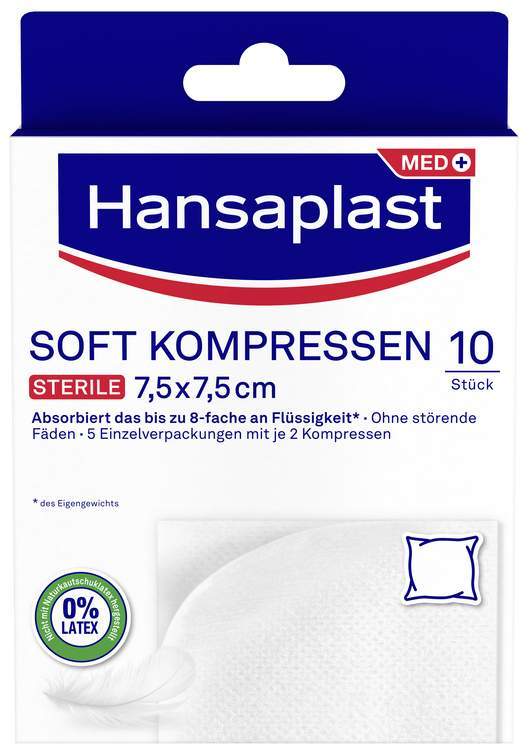 Hansaplast Soft Kompressen 7,5 X 7,5 cm Steril 5 X 2 Stück