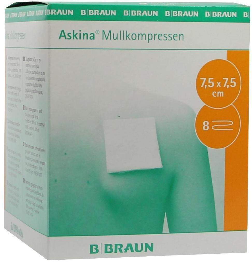 Askina Mullkompressen 7,5 X 7,5 cm Steril 25 X 2 Kompressen