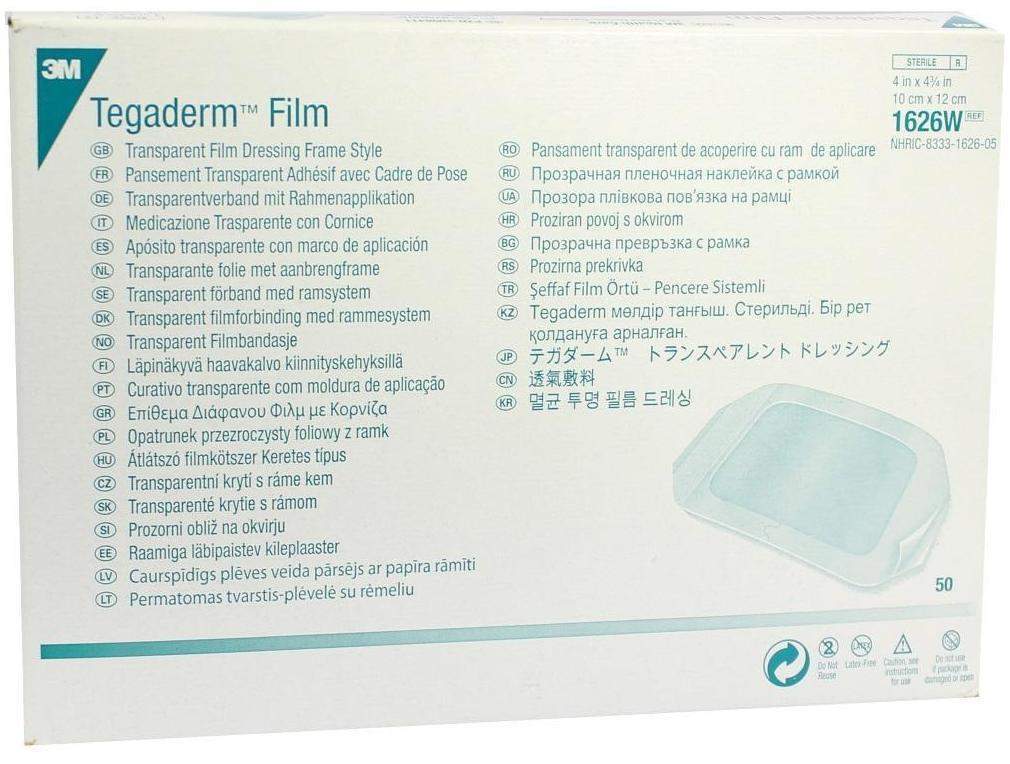3m Tegaderm Film 10x12cm 1626w Transparentverband Mit Rahmen