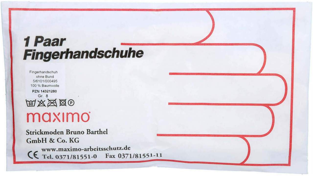 Maximo Fünffingerstrickhandsch.O.Gummibund Gr.8
