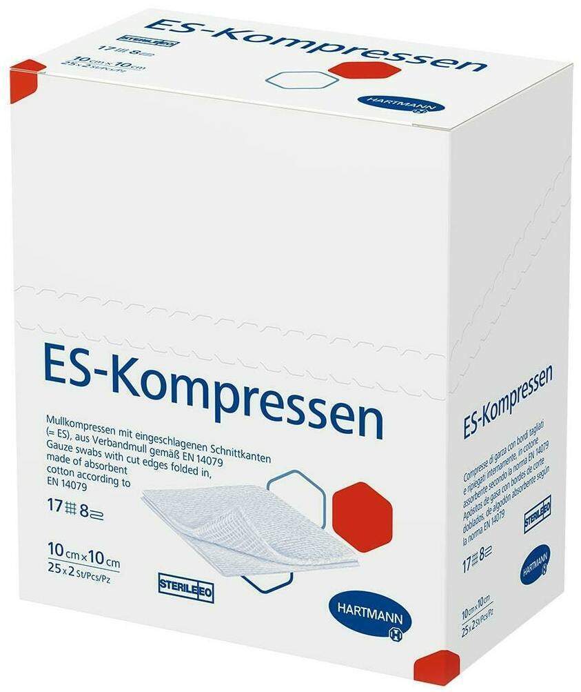 ES-Kompressen steril 10 x 10 cm 8 fach 25 x 2 Stück