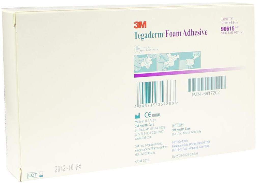 Tegaderm Foam Adhesive Fk 6,9 X 6,9 cm 90615 10 Verbände