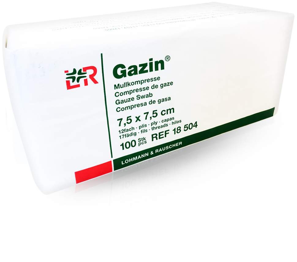 Gazin Mullkompresse 7,5 X 7,5 cm Unsteril 12fach 100 Kompressen