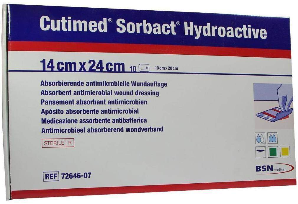 Cutimed Sorbact Hydroactive Kompressen 14x24cm