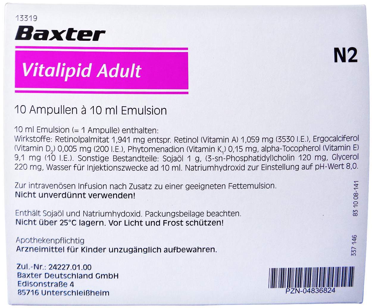 Vitalipid Adult Emulsion zur Infusion Ampullen