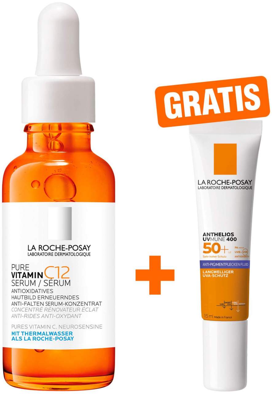 La Roche Posay Pure Vitamin C12 Serum 30 ml + gratis Anthelios Anti-Pigment Fluid 15 ml - Zur Gesichtspflege