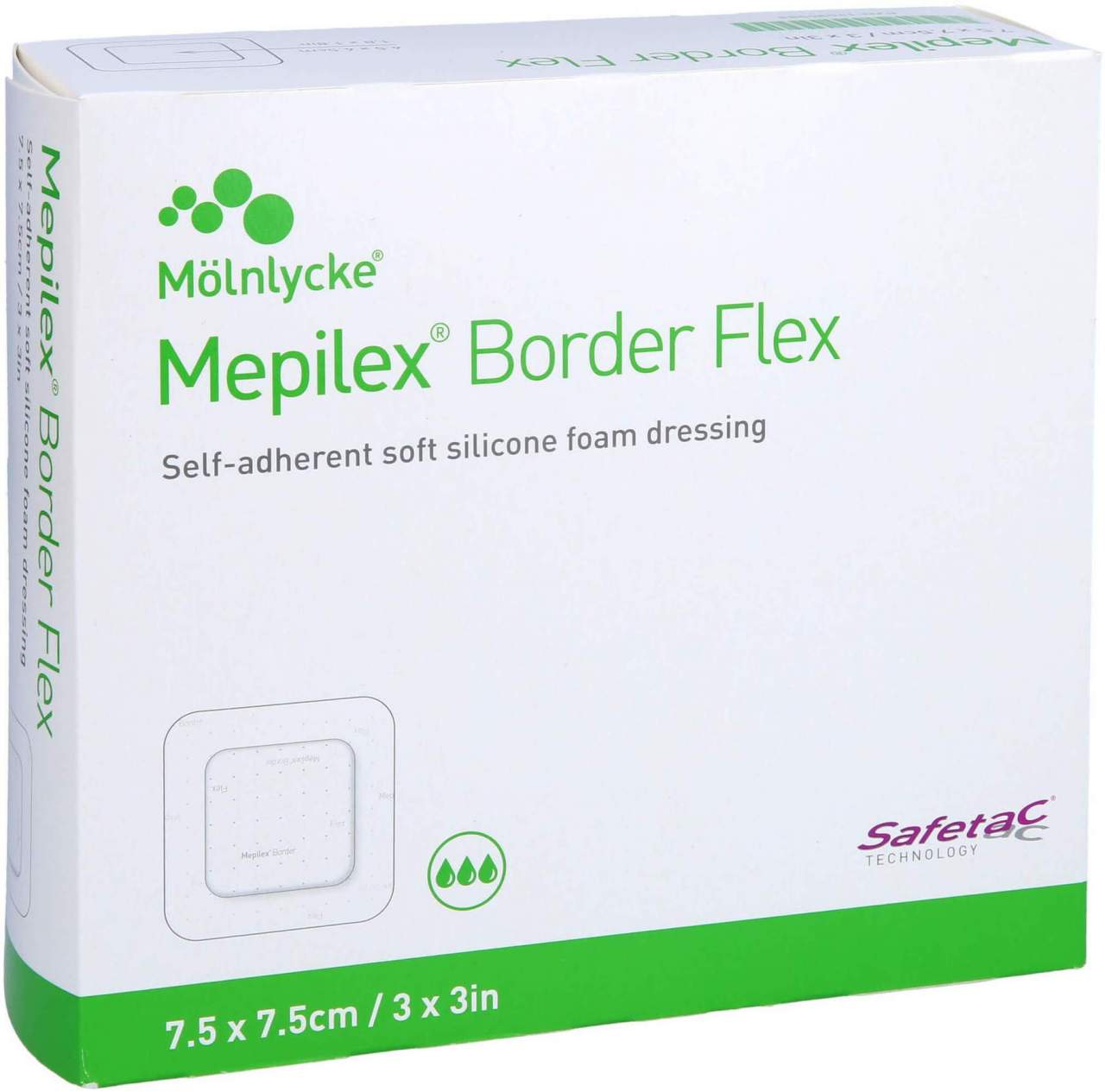 Mepilex Border Flex Schaumverband Haftend 7,5 X 7,5 cm 10 Stück