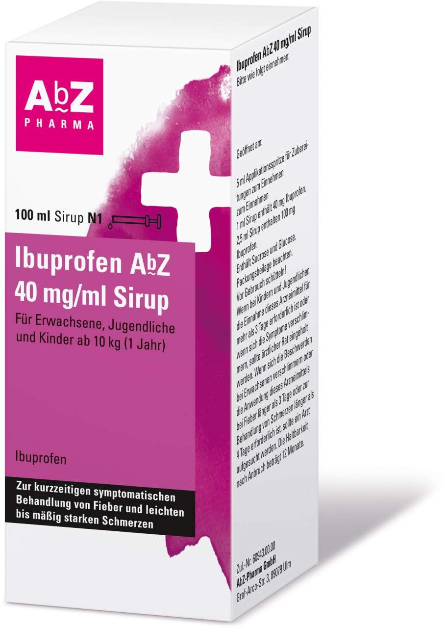 Ibuprofen Abz 40 mg Je ml 100 ml Sirup