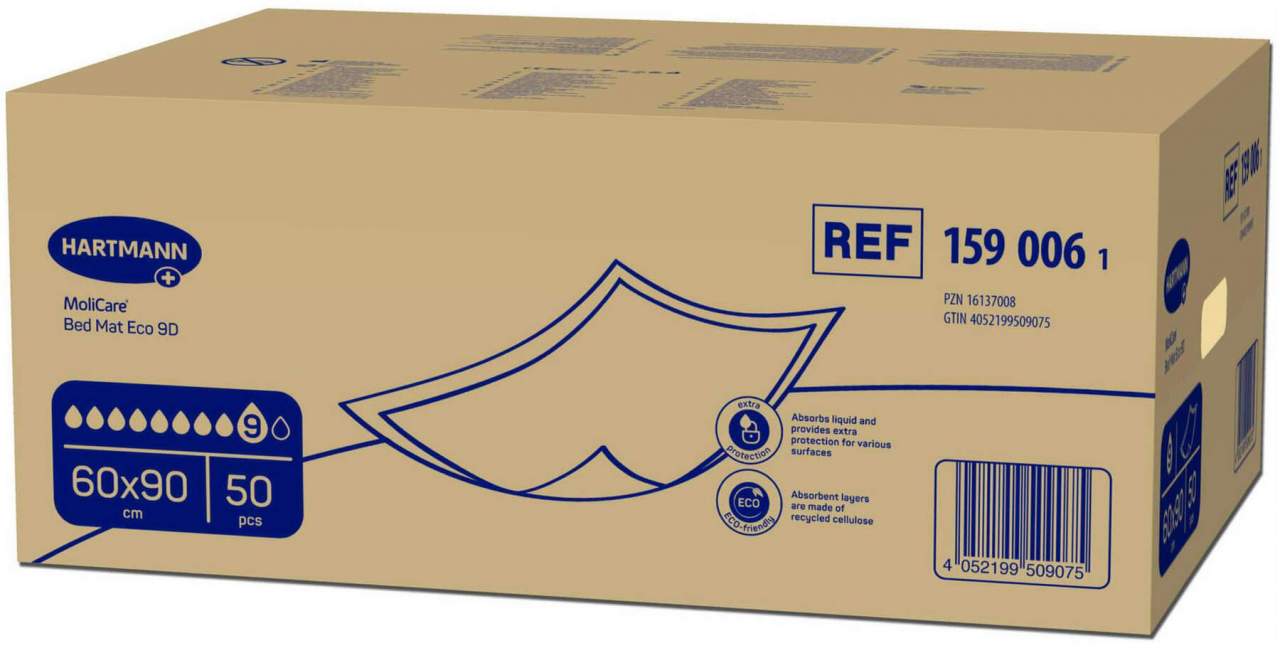 Molicare Bed Mat Eco 9 Tropfen 60 X 90 cm 50 Stück