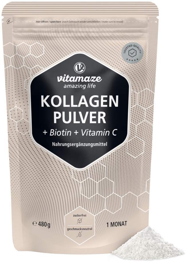 Kollagen Pulver + Biotin + Vitamin C 480 G