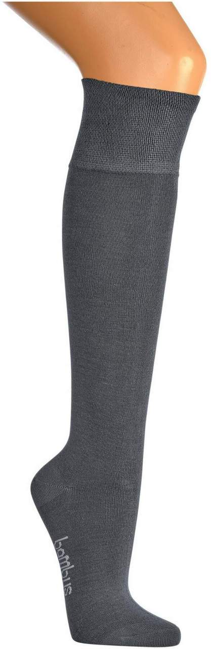 Bambus-Viskose Kniestrümpfe grau, Gr. 43-46, extra Soft