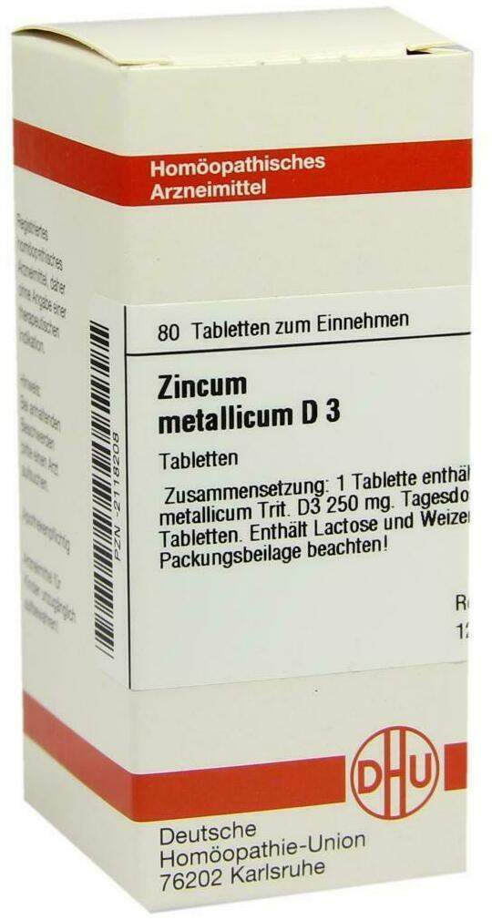 Dhu Zincum Metallicum D3 80 Tabletten