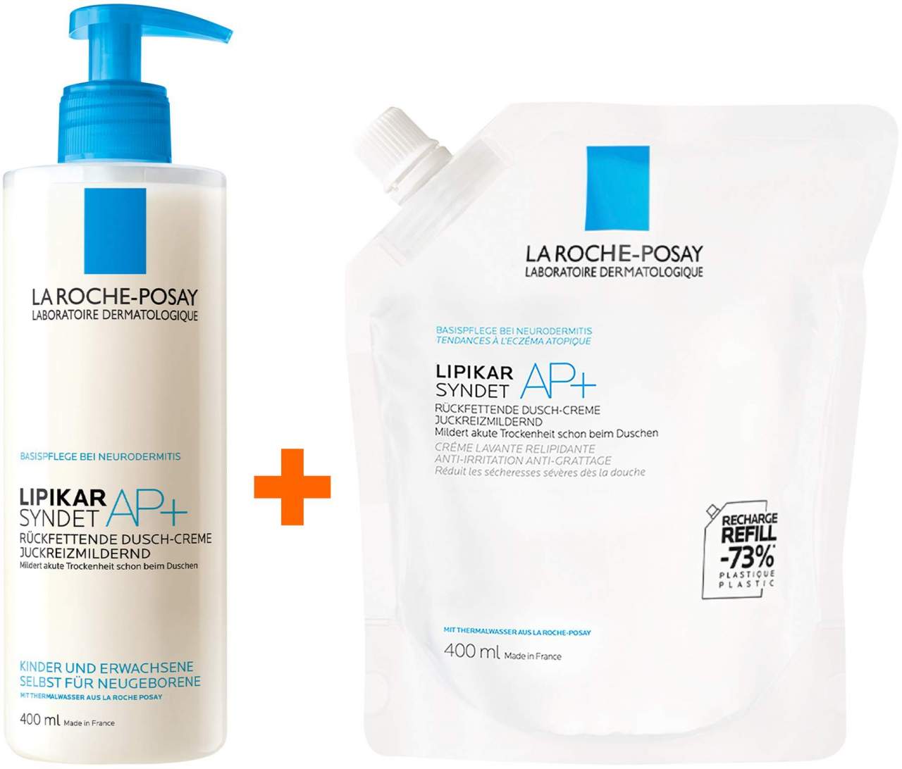 La Roche Posay Lipikar Syndet AP+ Reinigungs-Cremegel 400 ml + Lipikar Syndet AP+ Reinigungs-Cremegel 400 ml Refill