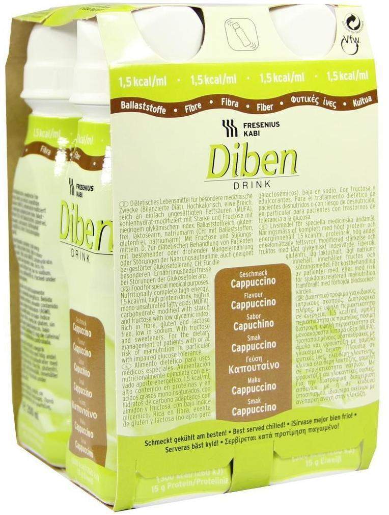 Diben Drink Cappuccino 1,5 Kcal Pro ml 4x200 ml Flüssigkeit