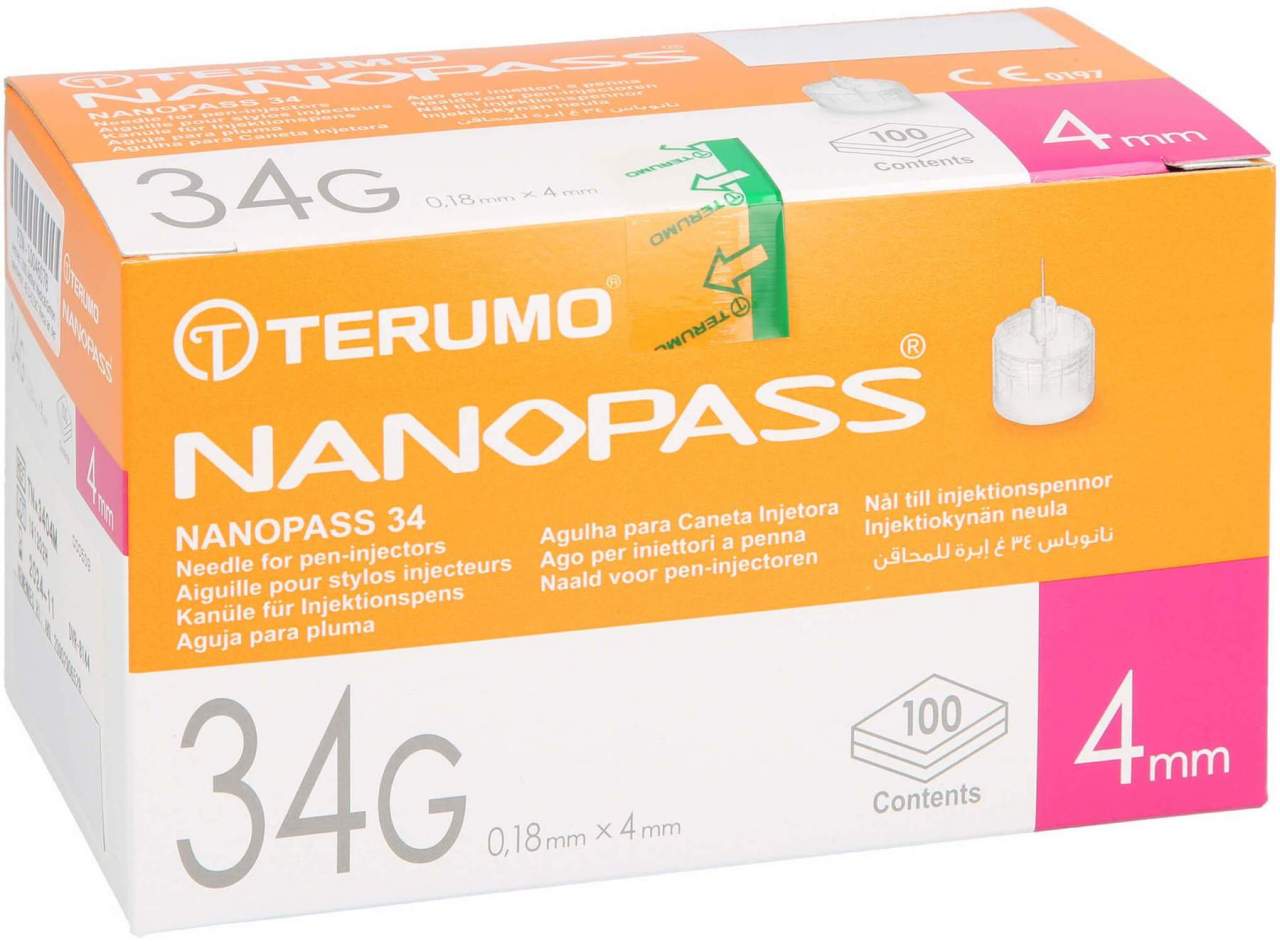 Nanopass 34 Pen Kanülen 34 G 0,18x4 mm