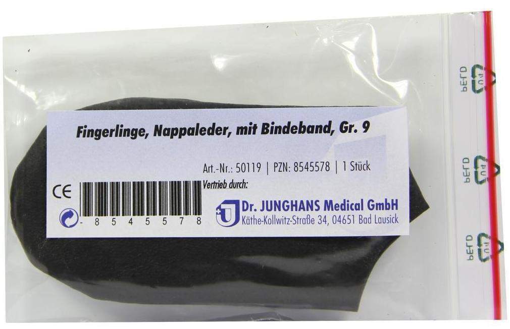 Fingerling Nappaleder Gr. 9 Mit Bindeband 1 Stück