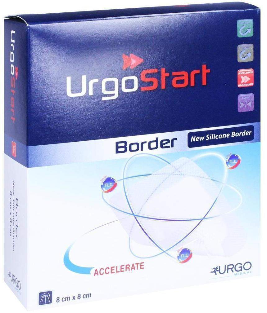 Urgostart Border 8 X 8 cm 10 Schaumstoffwundverbände